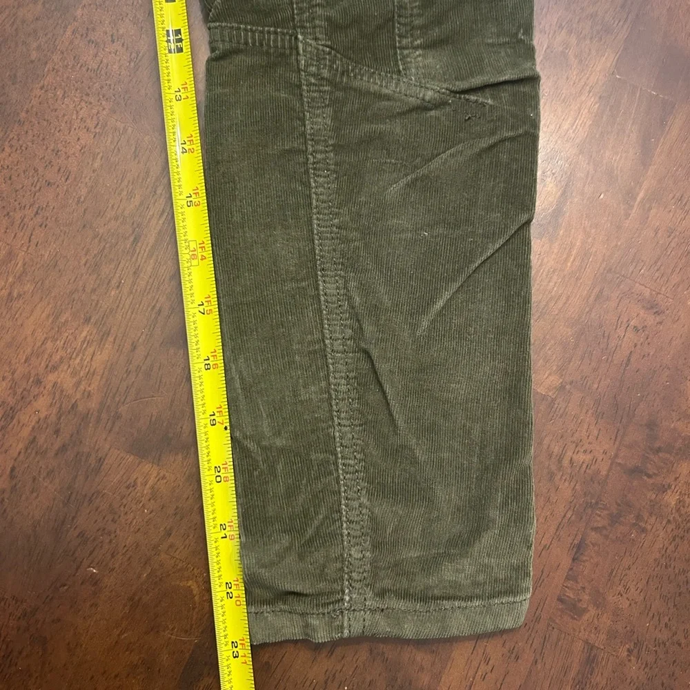Free People Army Green Corduroy Pants with Zipper Details Size 2 - Picture 7 of 8